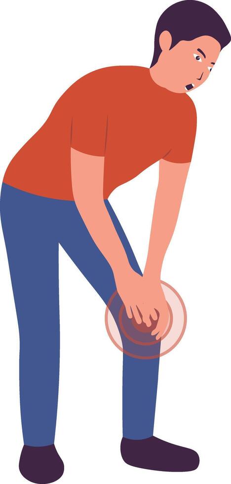 Man with Pain Illustration on White Background. vector