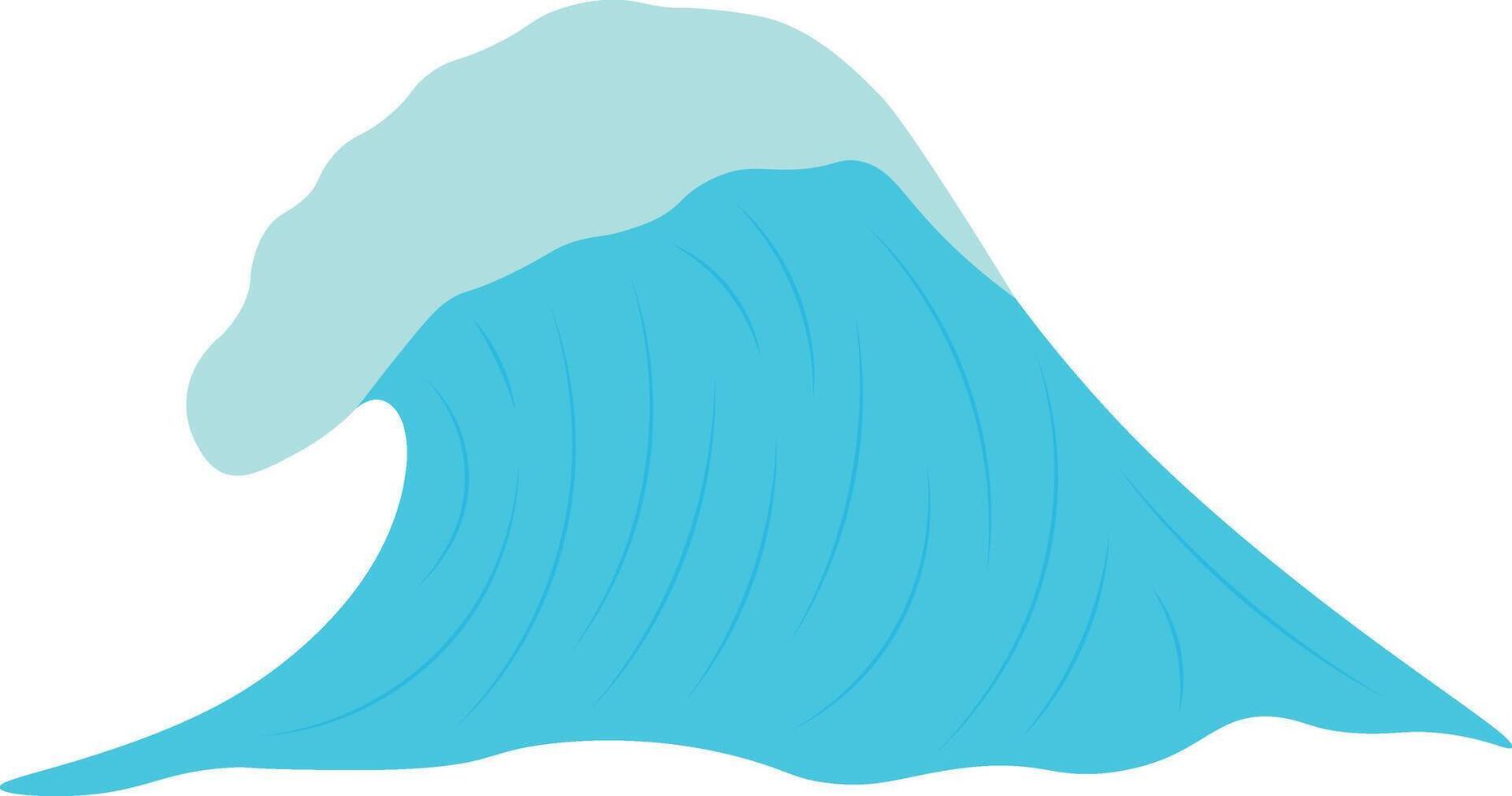Summer Ocean Waves Illustration with Flat Design vector