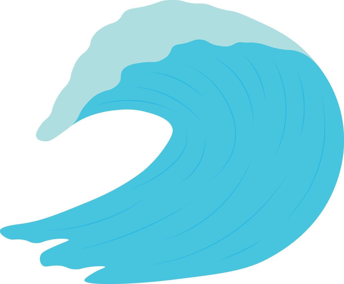 Summer Ocean Waves Illustration with Cartoon Design vector