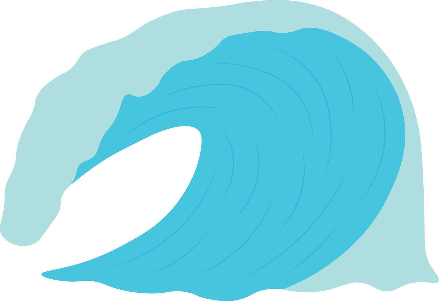 Summer Ocean Waves Illustration with Cartoon Design. vector