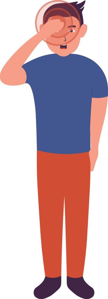 Man with Pain Illustration Isolated on White Background. vector