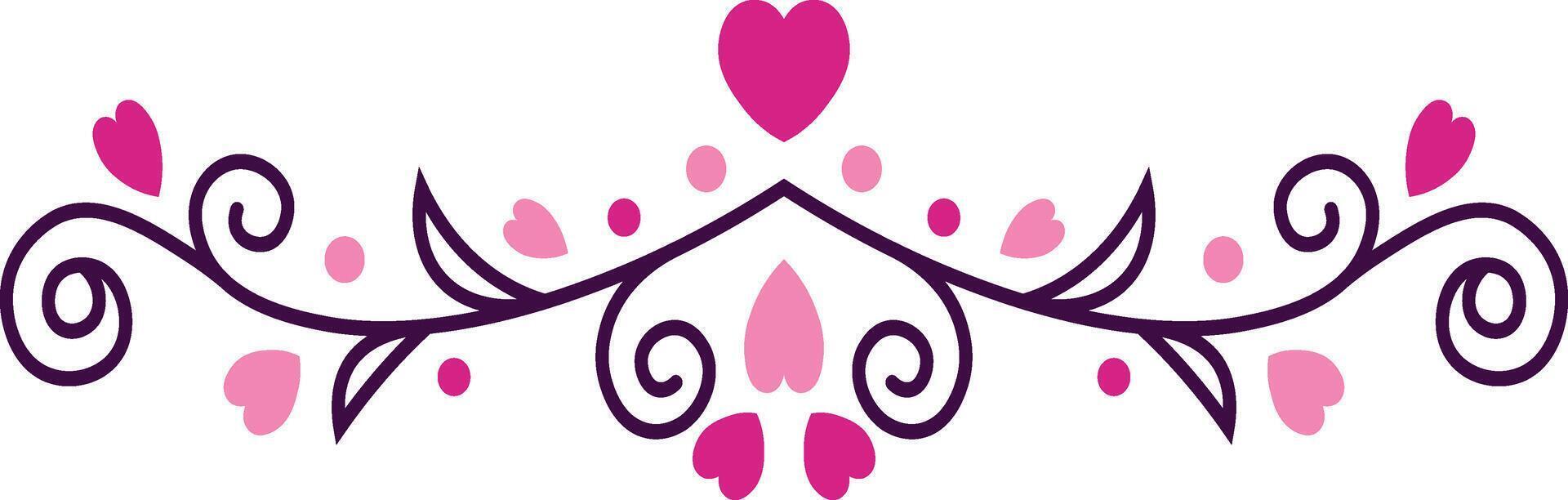 Decorative Romantic Divider on White Background vector