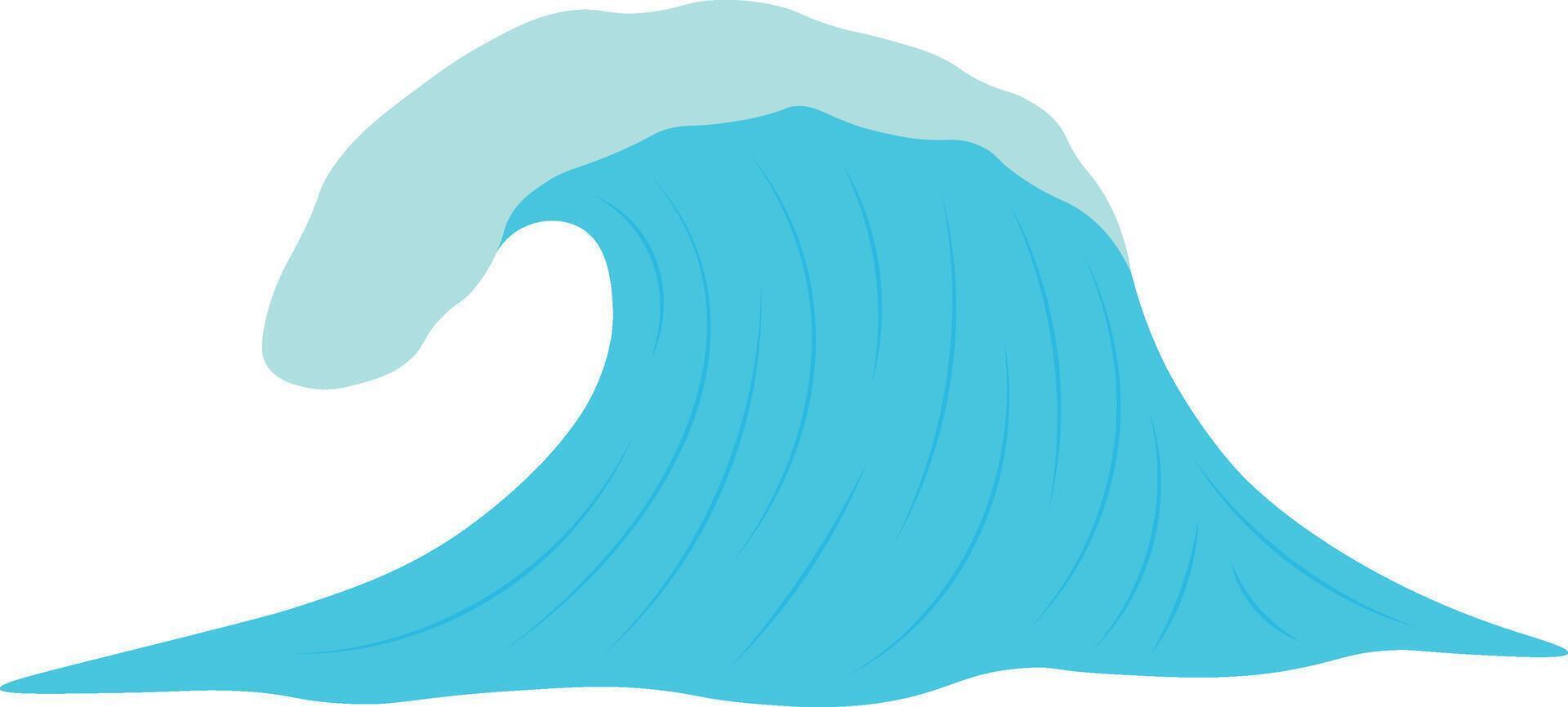 Summer Ocean Waves Illustration in Cartoon Shape vector