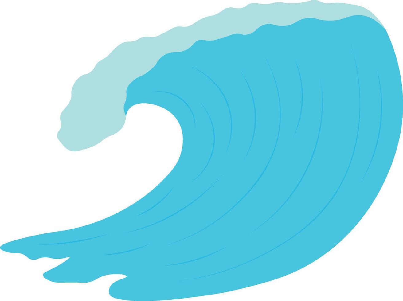 Summer Ocean Waves Illustration in Abstract Design. vector