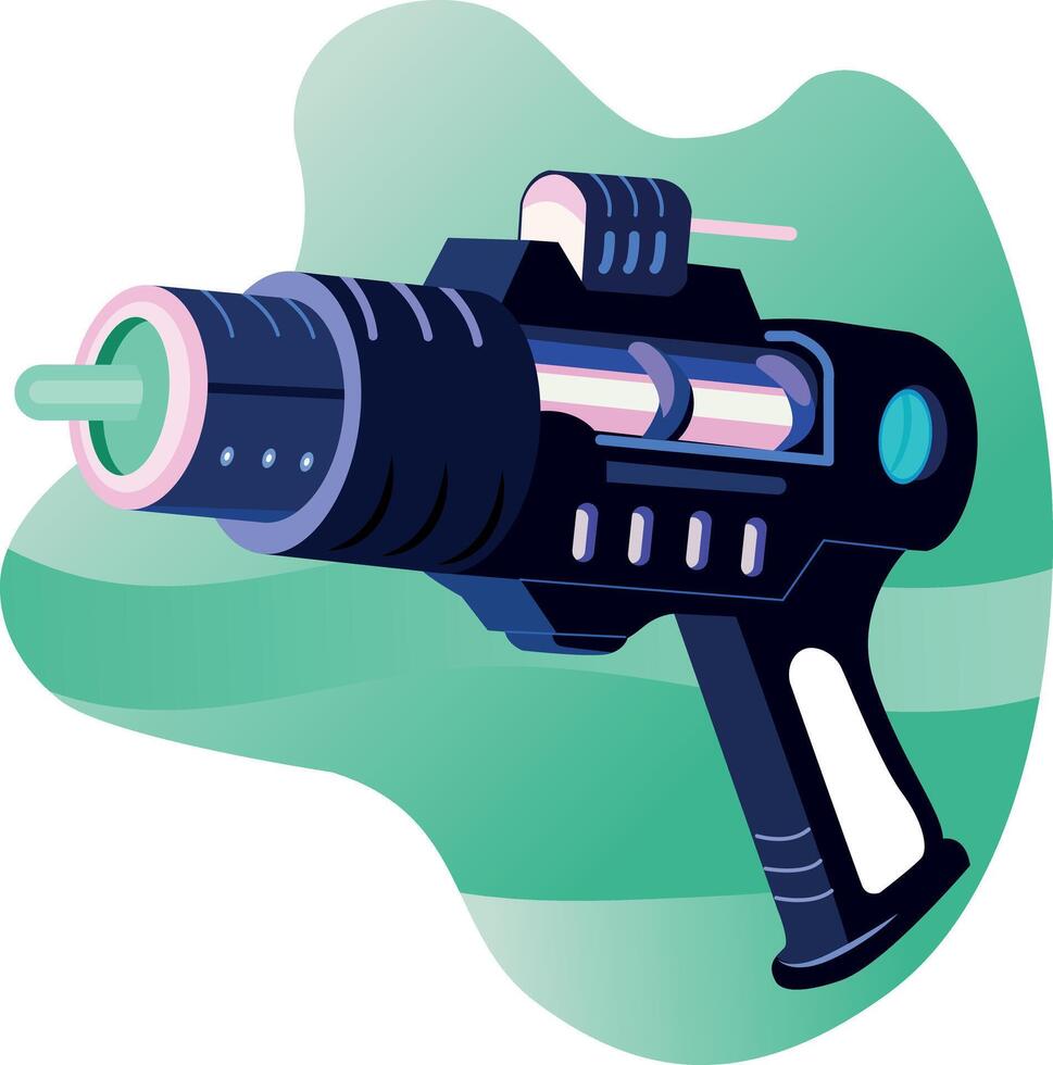 Flat style illustration of space laser gun vector