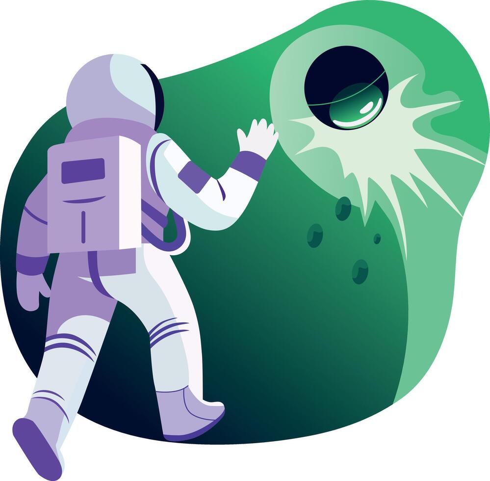 Flat illustration of a space cosmonaut vector