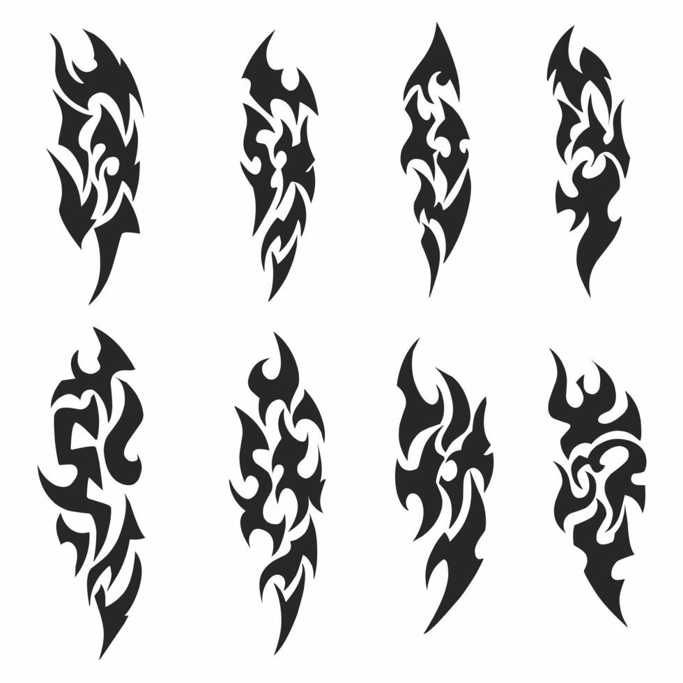 design set abstract tribal art tattoo for elements vector