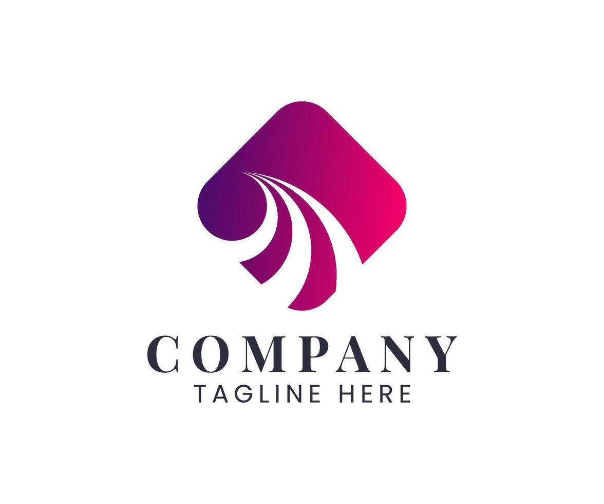 Abstract colorful logo design with flowing lines and a gradient color for business. vector