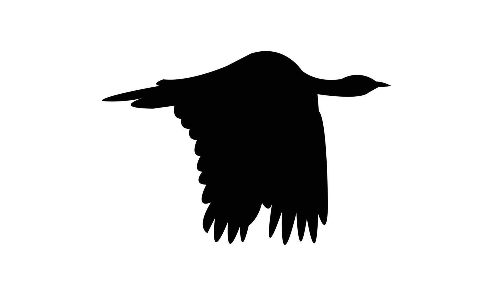 Flying African houbara black Silhouette Design vector