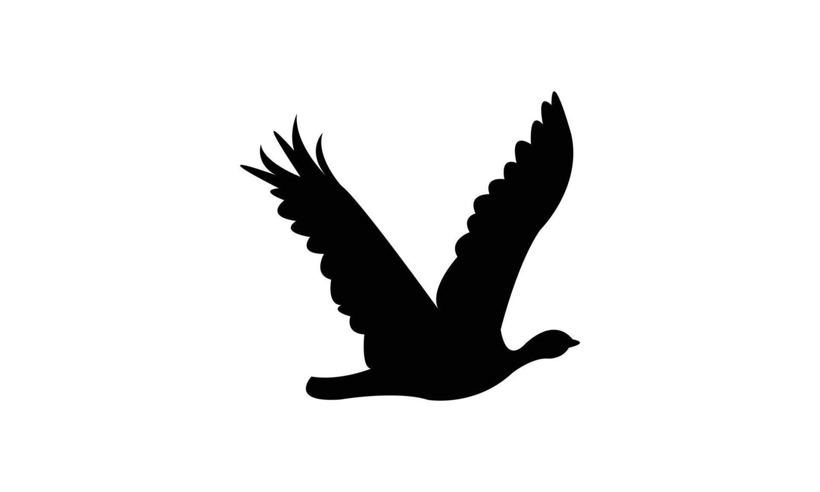Flying African houbara bird black Silhouette Design vector