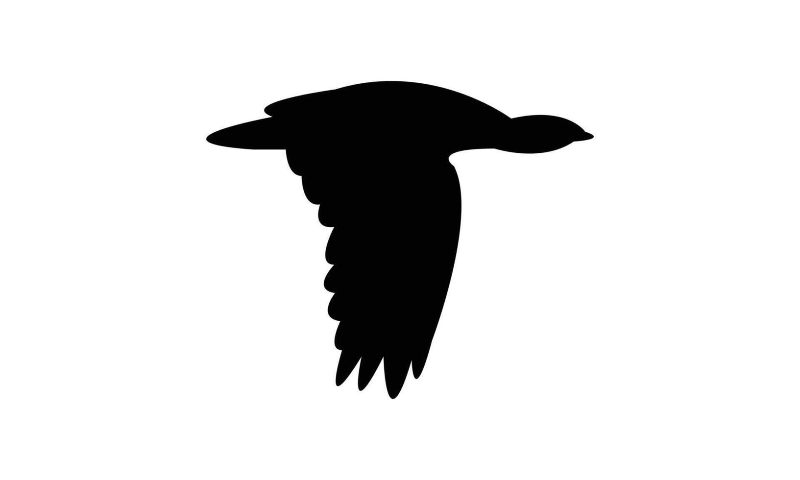 Flying African houbara bird Silhouette Design vector
