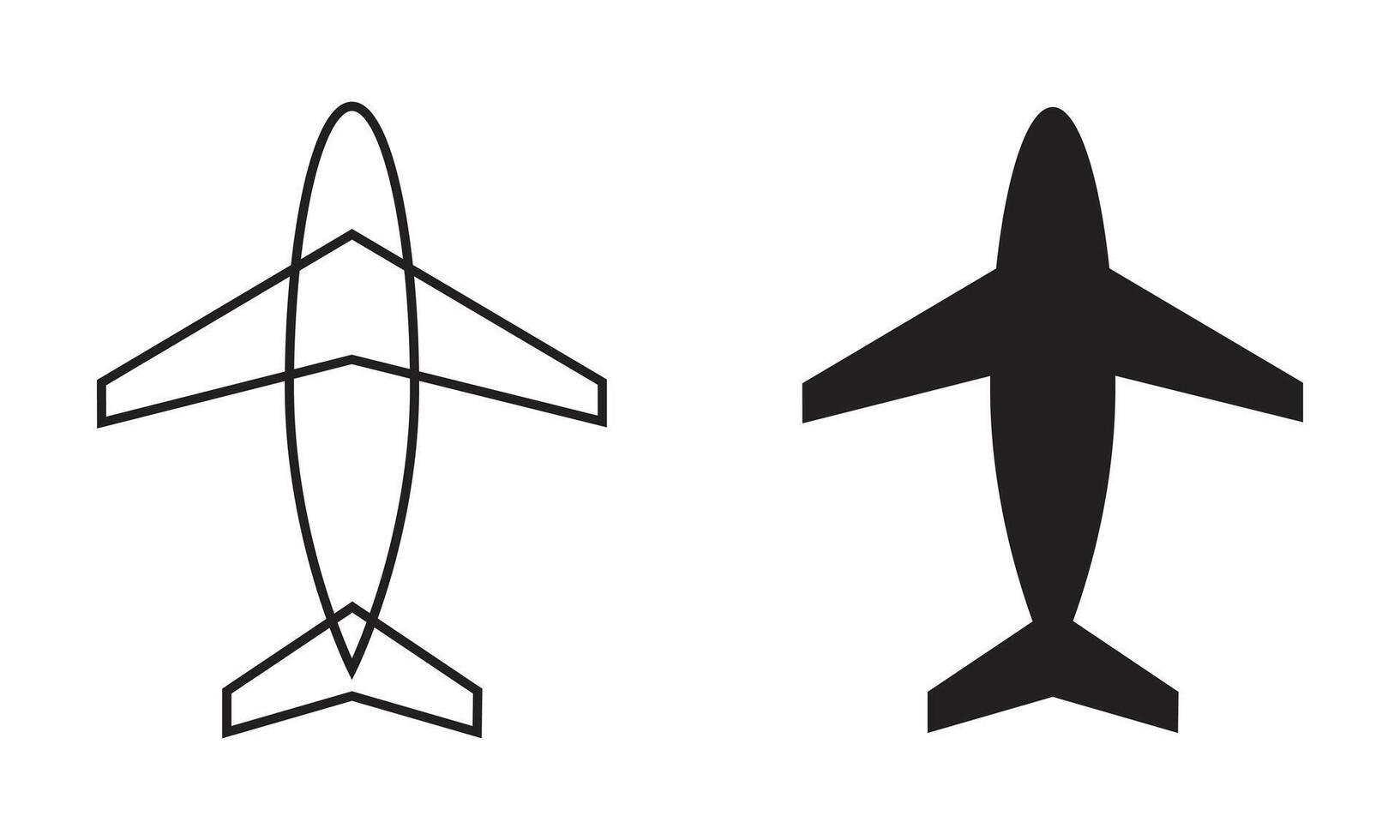 Airplane Icon, Line Art And Collection vector