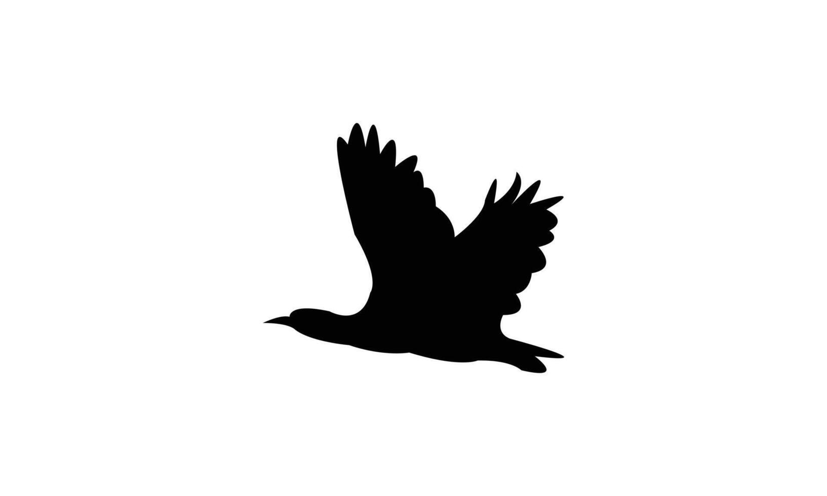 Flying African houbara bird black Silhouette Design And Illustration. vector