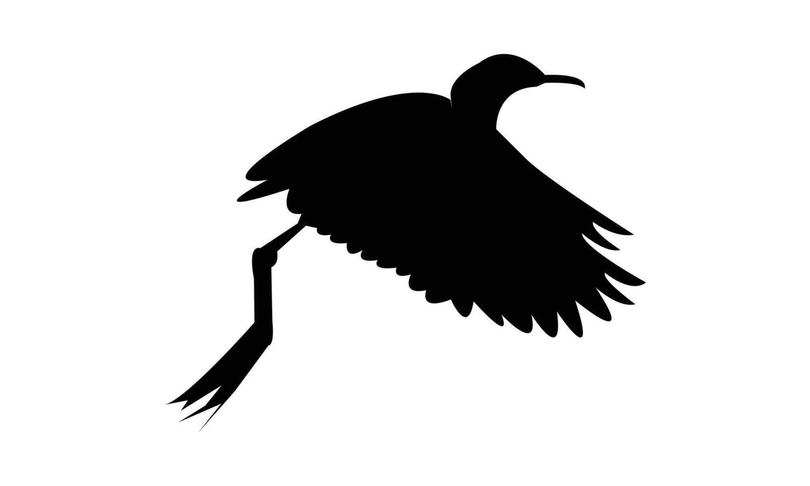 Flying African jacana bird Silhouette Design And Illustration. vector