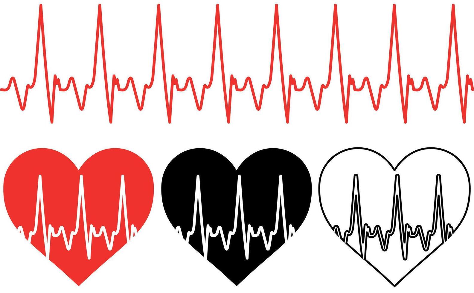Heartbeat pulse and heart design, health concept vector