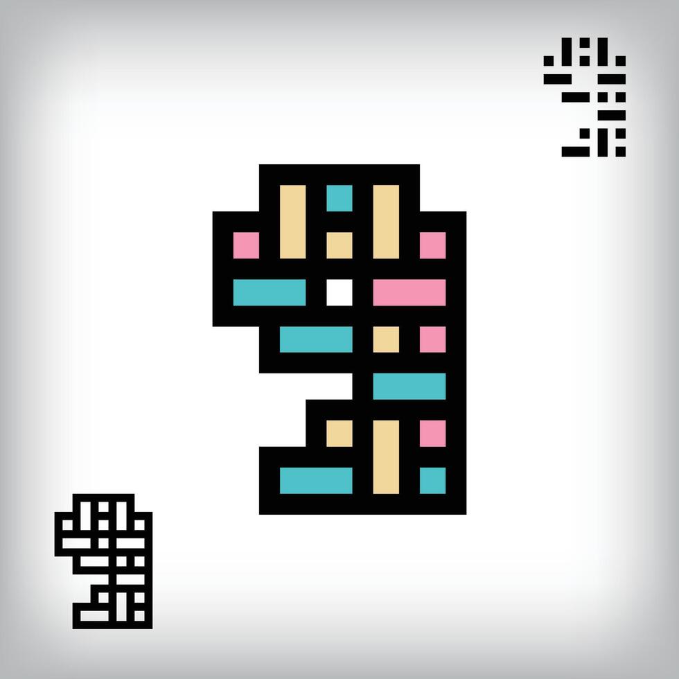 Unique colorful retro 9 letter design. Cutting-edge technology blends with retro aesthetics in this inspirational installation. vector
