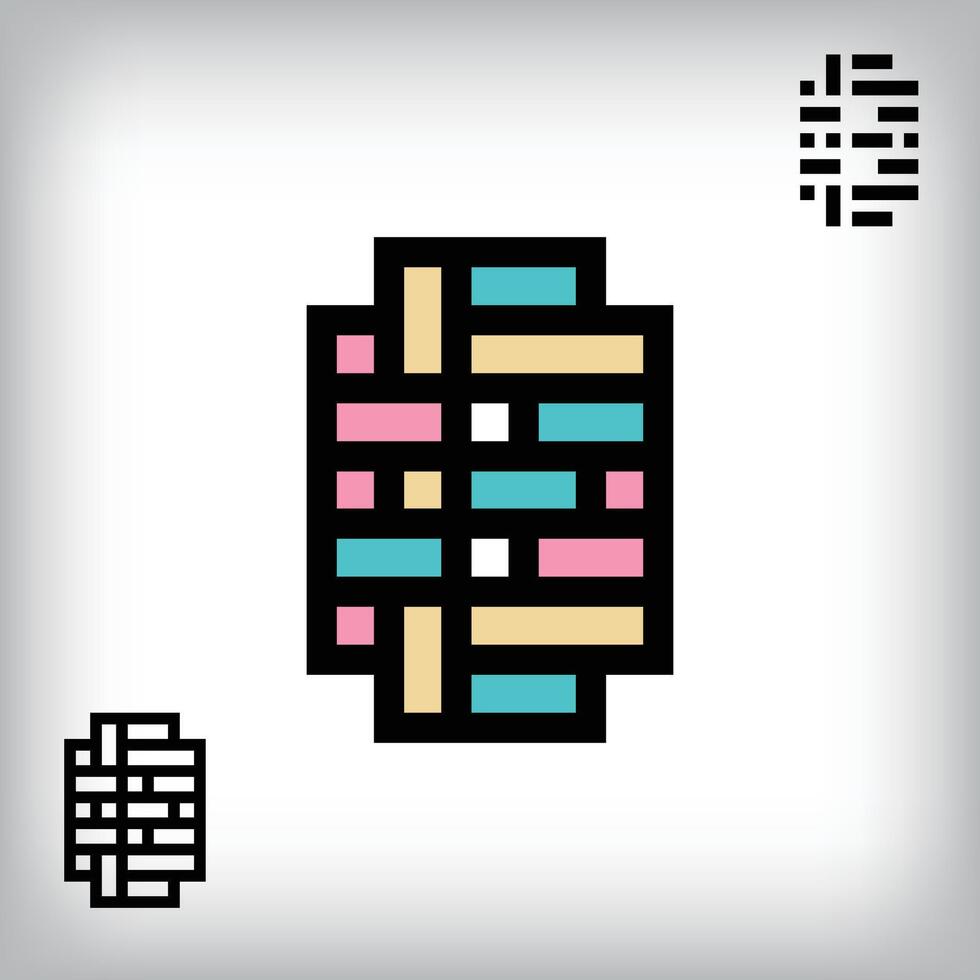 Unique colorful retro 8 letter design. Cutting-edge technology blends with retro aesthetics in this inspirational installation. vector