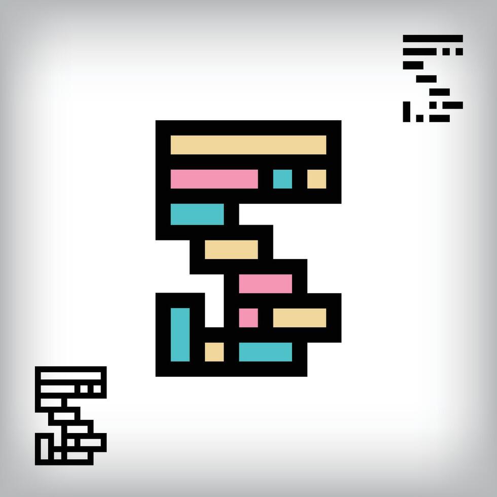 Unique colorful retro 5 letter design. Cutting-edge technology blends with retro aesthetics in this inspirational installation. vector