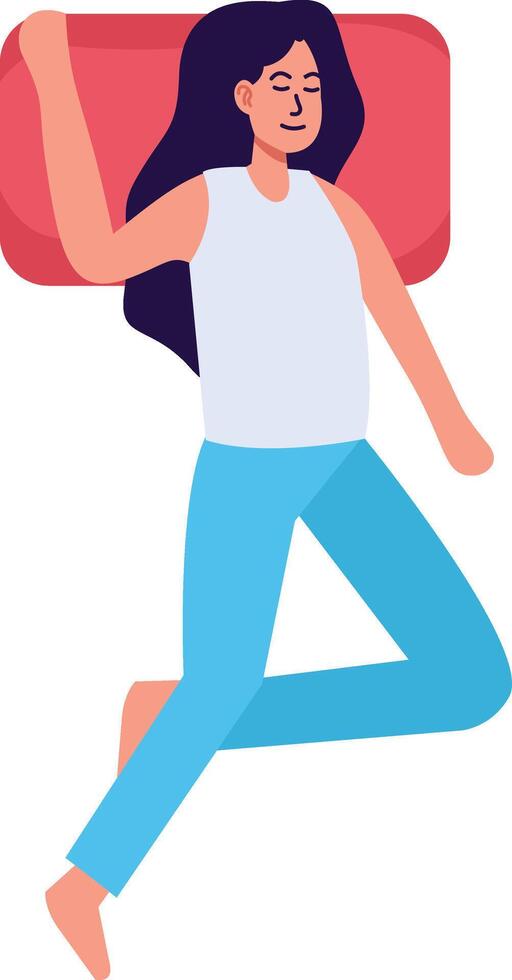 Woman Sleeping Pose Character vector