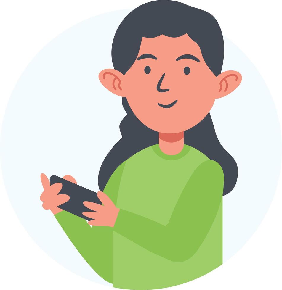 Children Smartphone Addiction on White Background vector