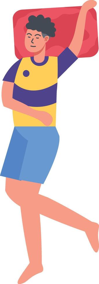 Men Sleeping Pose Character on White Background. vector