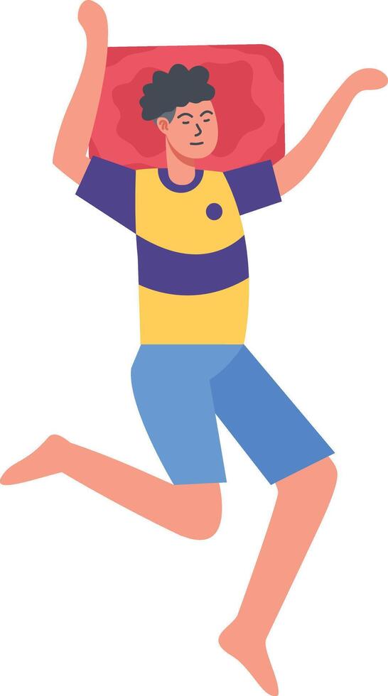 Men Sleeping Pose Character. vector