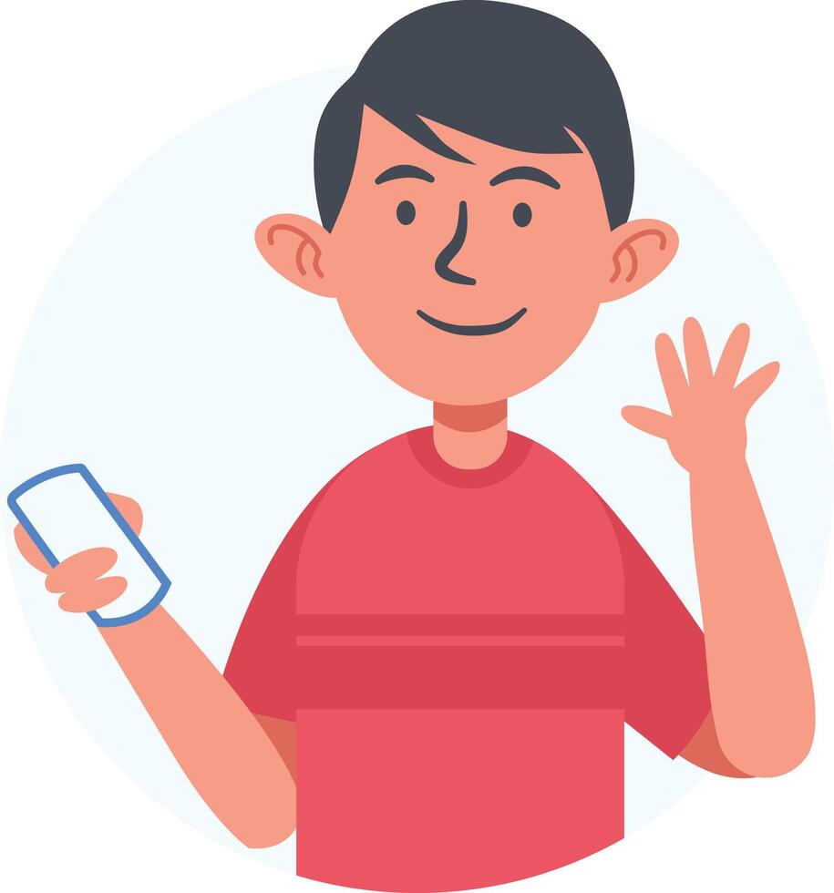 Children Smartphone Addiction Isolated on White Background. Flat Design vector