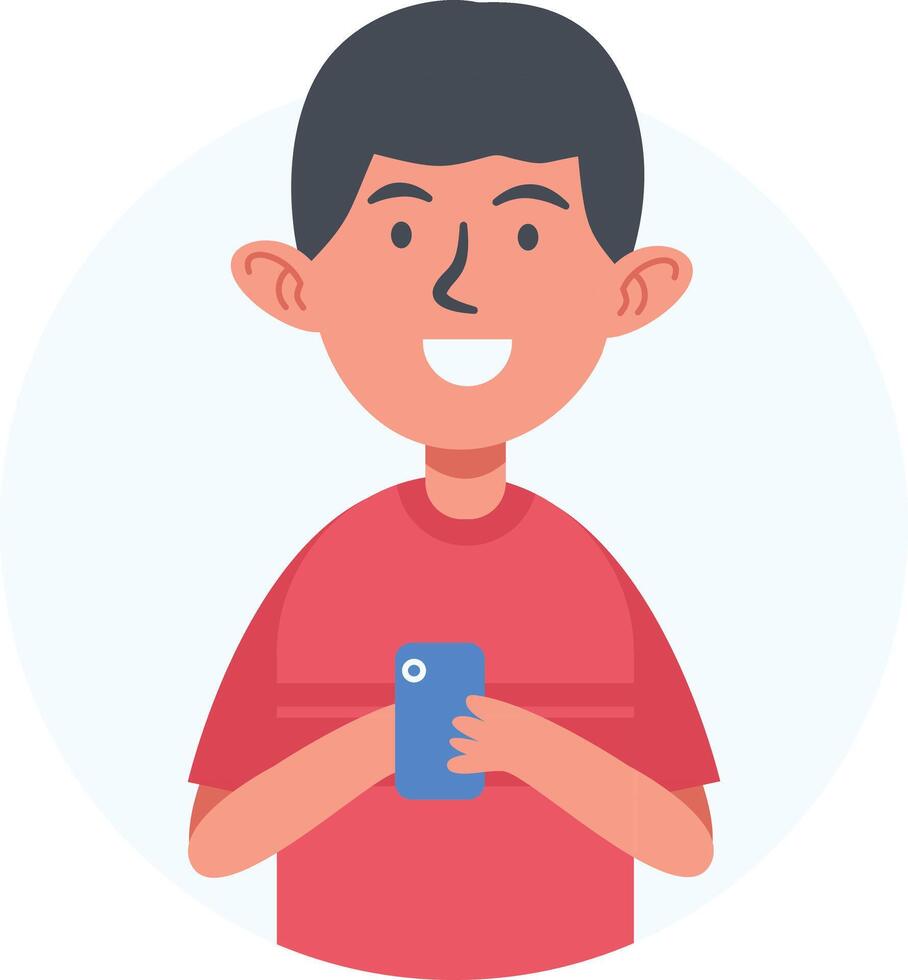 Illustration of Children Smartphone Addiction vector