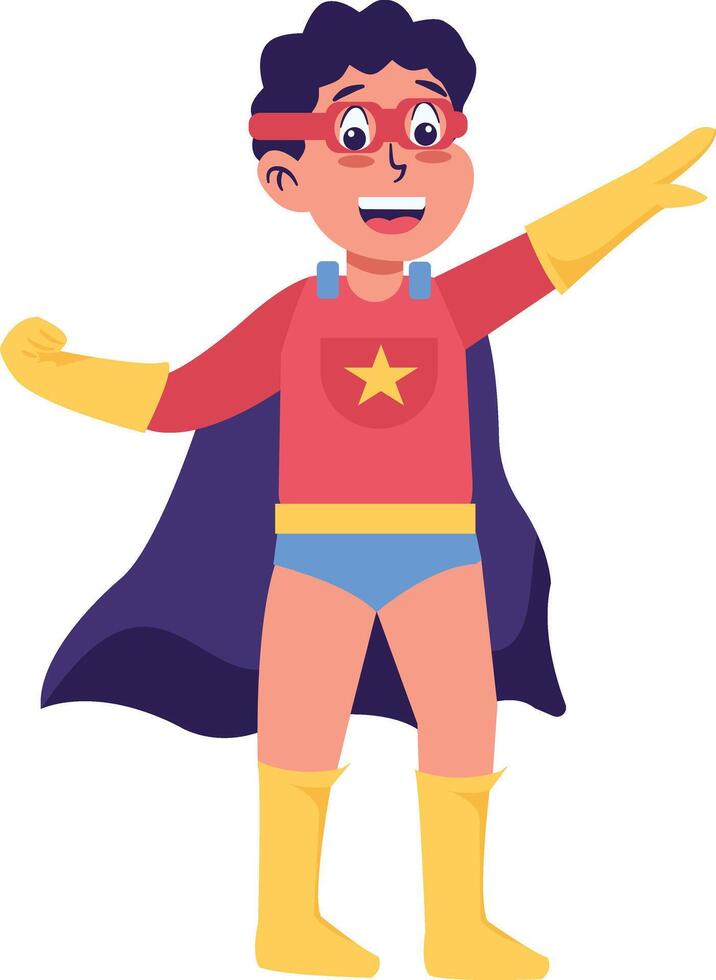Children Boy Superhero Character on White Background vector