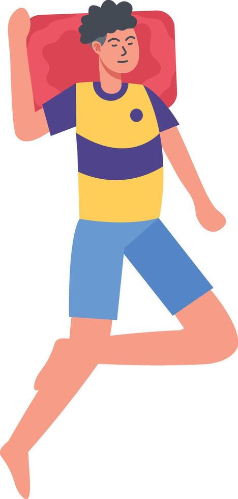 Men Sleeping Pose Character with Cartoon Design. vector