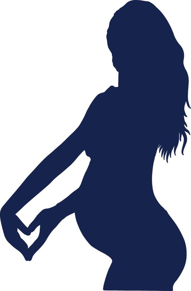 Pregnant Women Silhouette in Simple Shape vector