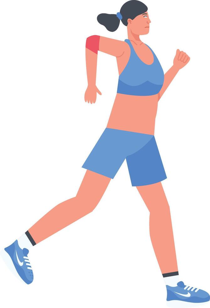 People Running Marathon Isolated on White Background. vector