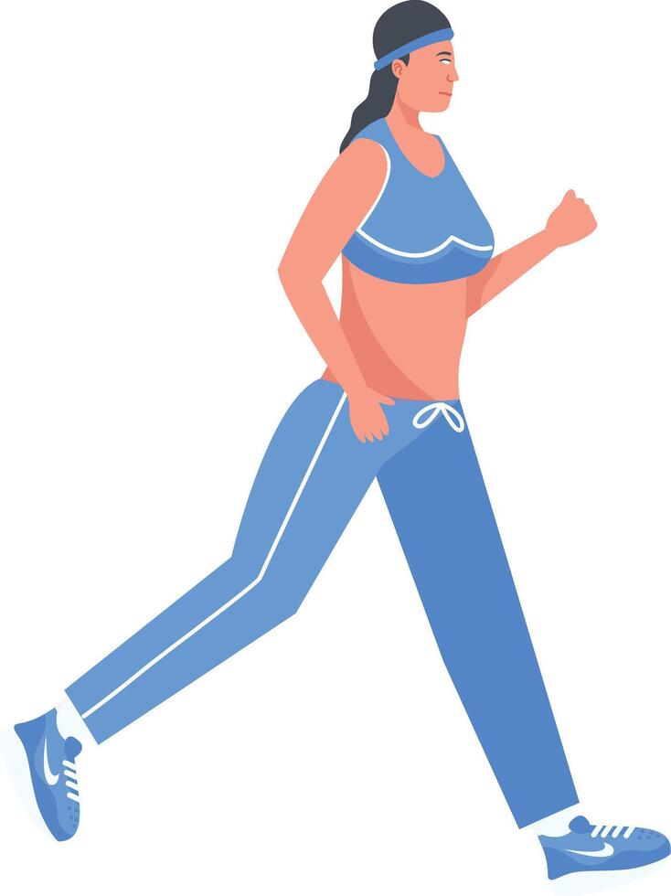 People Running Marathon in Cartoon Design vector