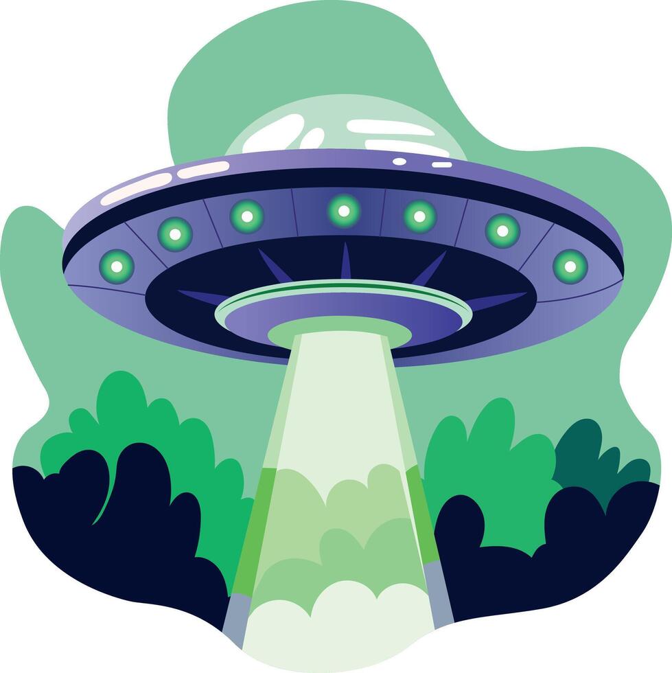 A flat style illustration of an alien ufo vector