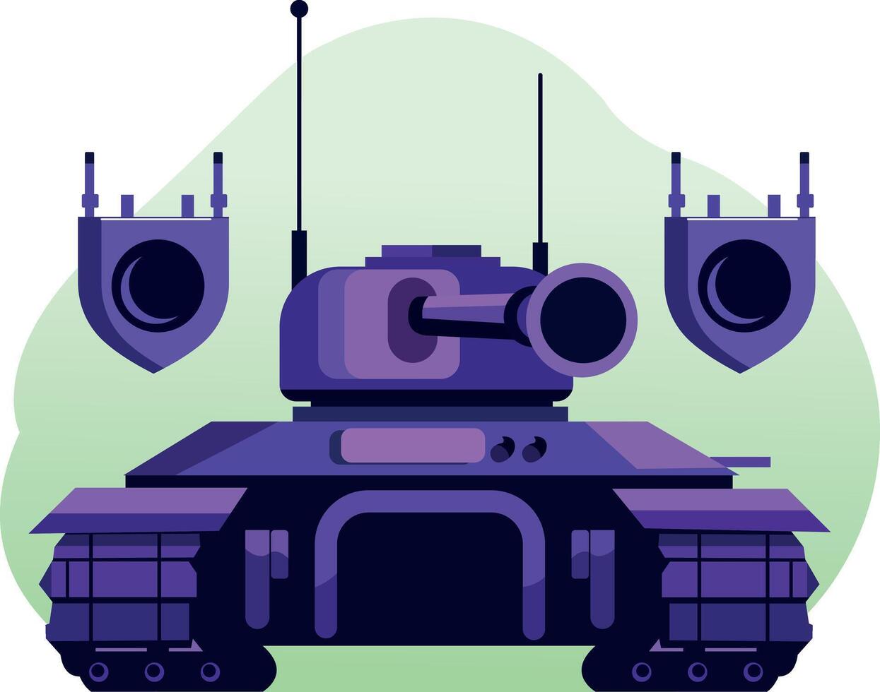 A flat style illustration of a war vehicle vector