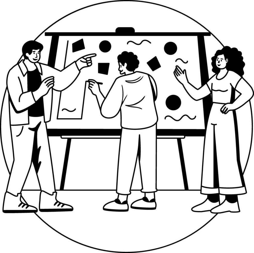Artwork workshop illustration in glyph style vector