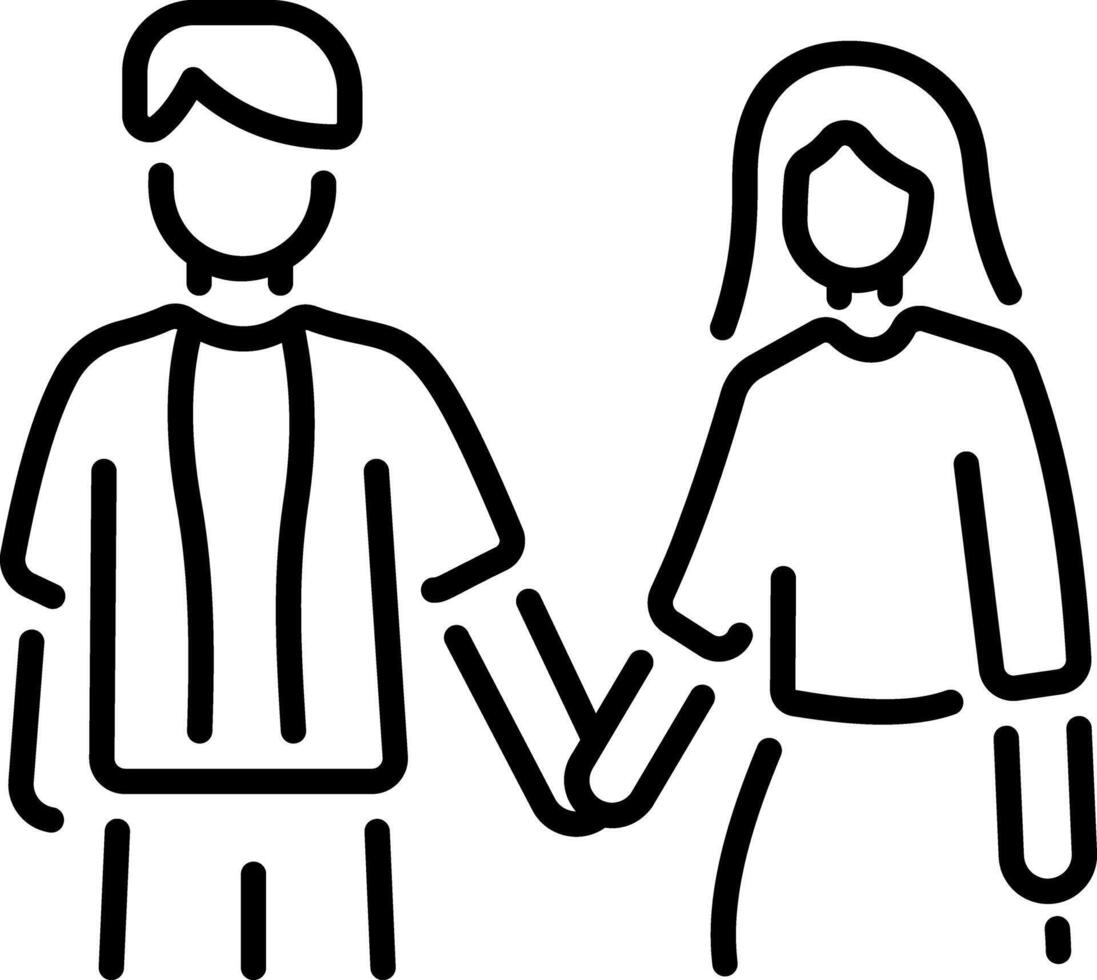 A linear style icon showing a community vector