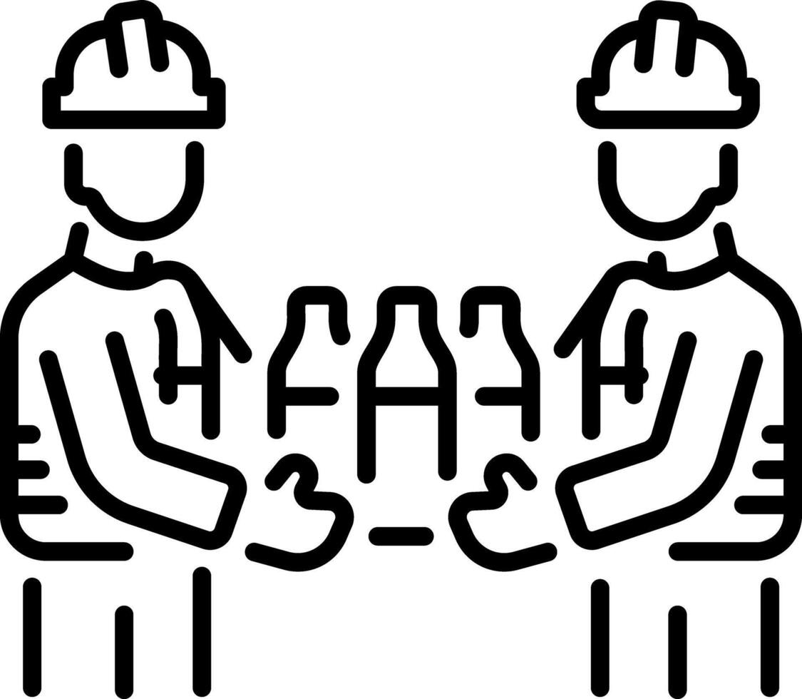 A linear style icon of an emergency firefighters vector