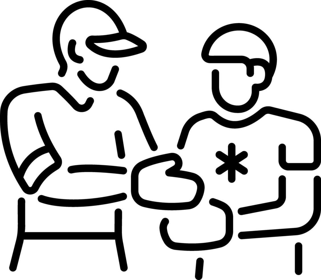 A linear style icon of a medical volunteer vector