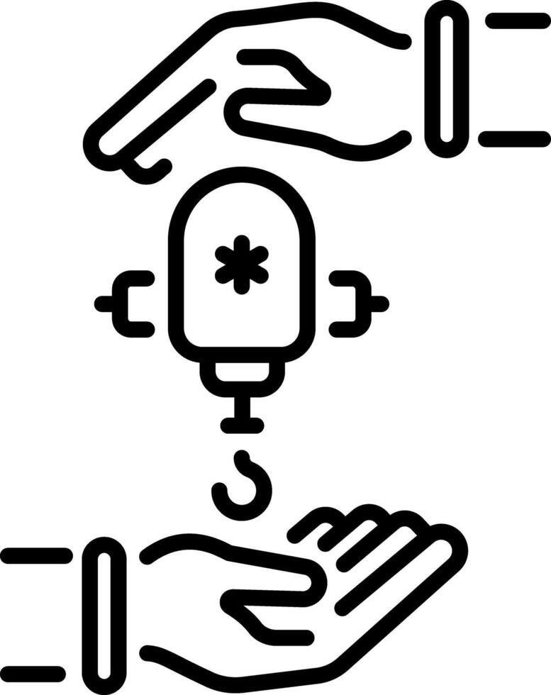 A line style icon depicting medical aid vector
