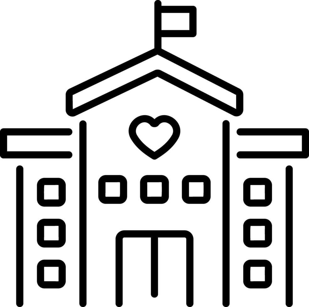 A line style icon of a community building vector