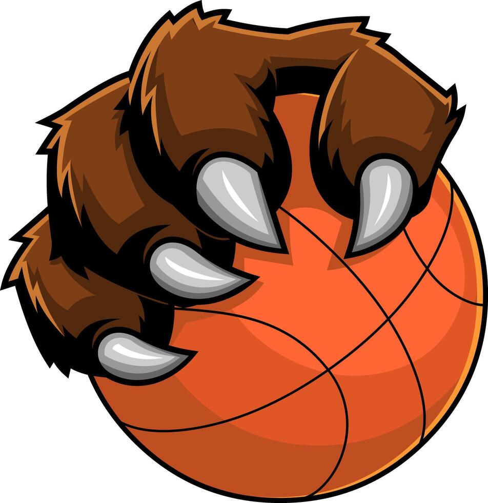 Predator Hand With Talons On Basketball Aggressive Mascot Artwork vector