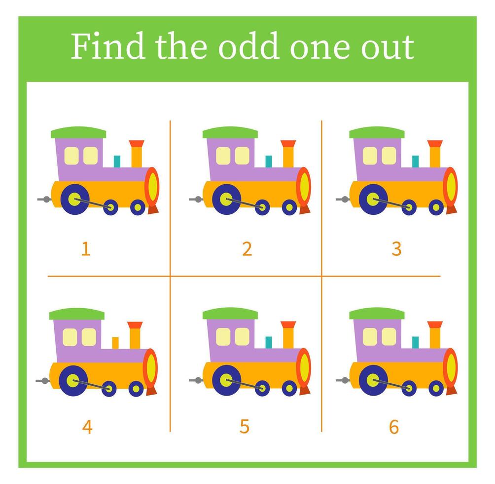 Logic game for kids. Find the odd one out. Preschool worksheet activity. illustration vector