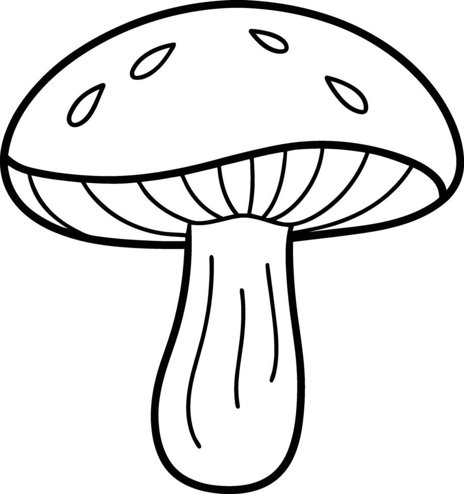 Mushroom Outline - Hand-Drawn Autumn and Fall Illustration vector