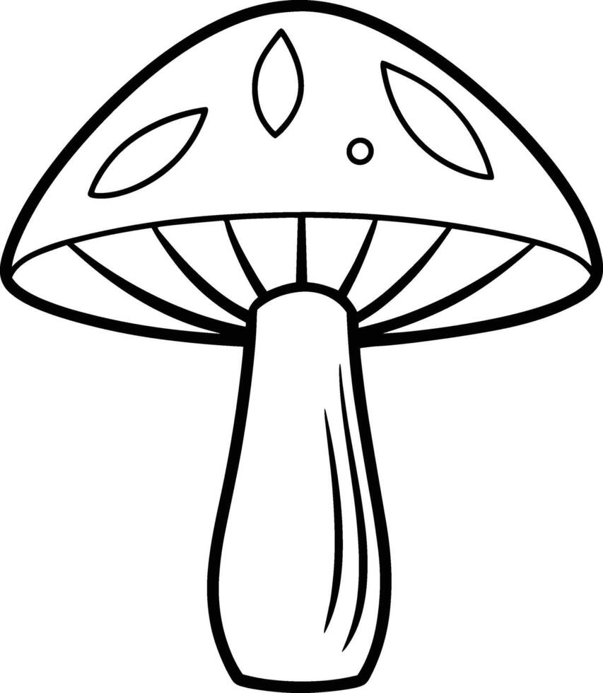 Hand-Drawn Mushroom Outline - Autumn and Fall Themed Illustration vector