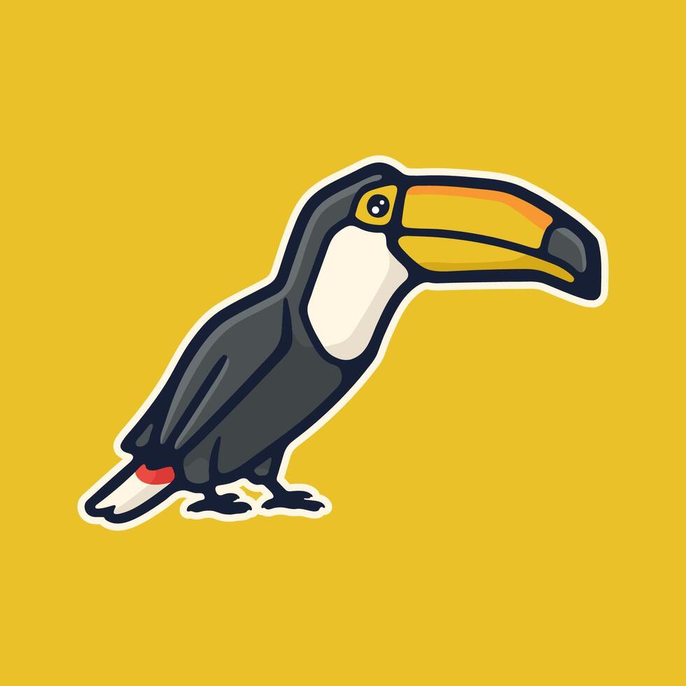 Art Illustration cartoon animal bird colorful good for sticker icon vector