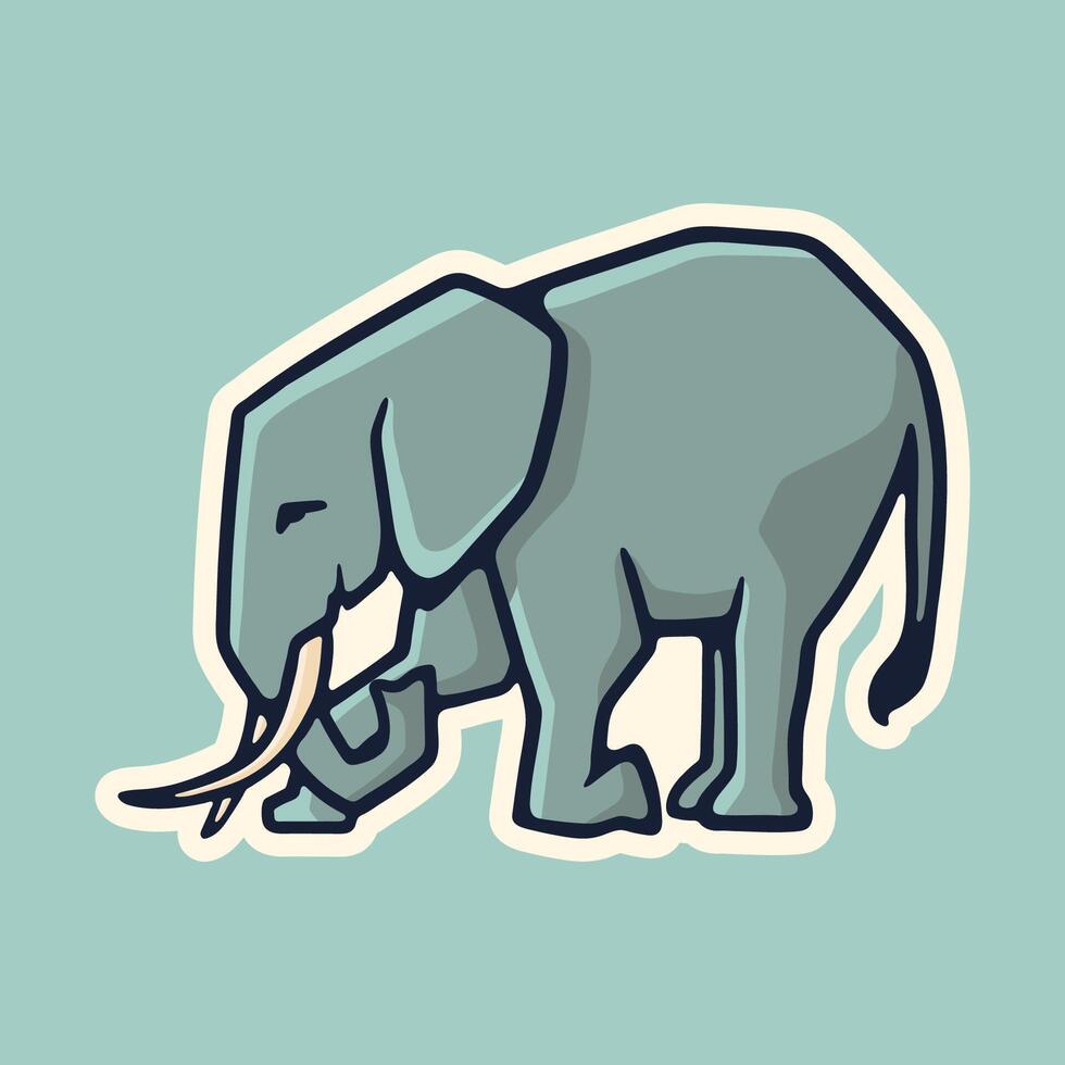 illustration animal elephant good for sticker vector