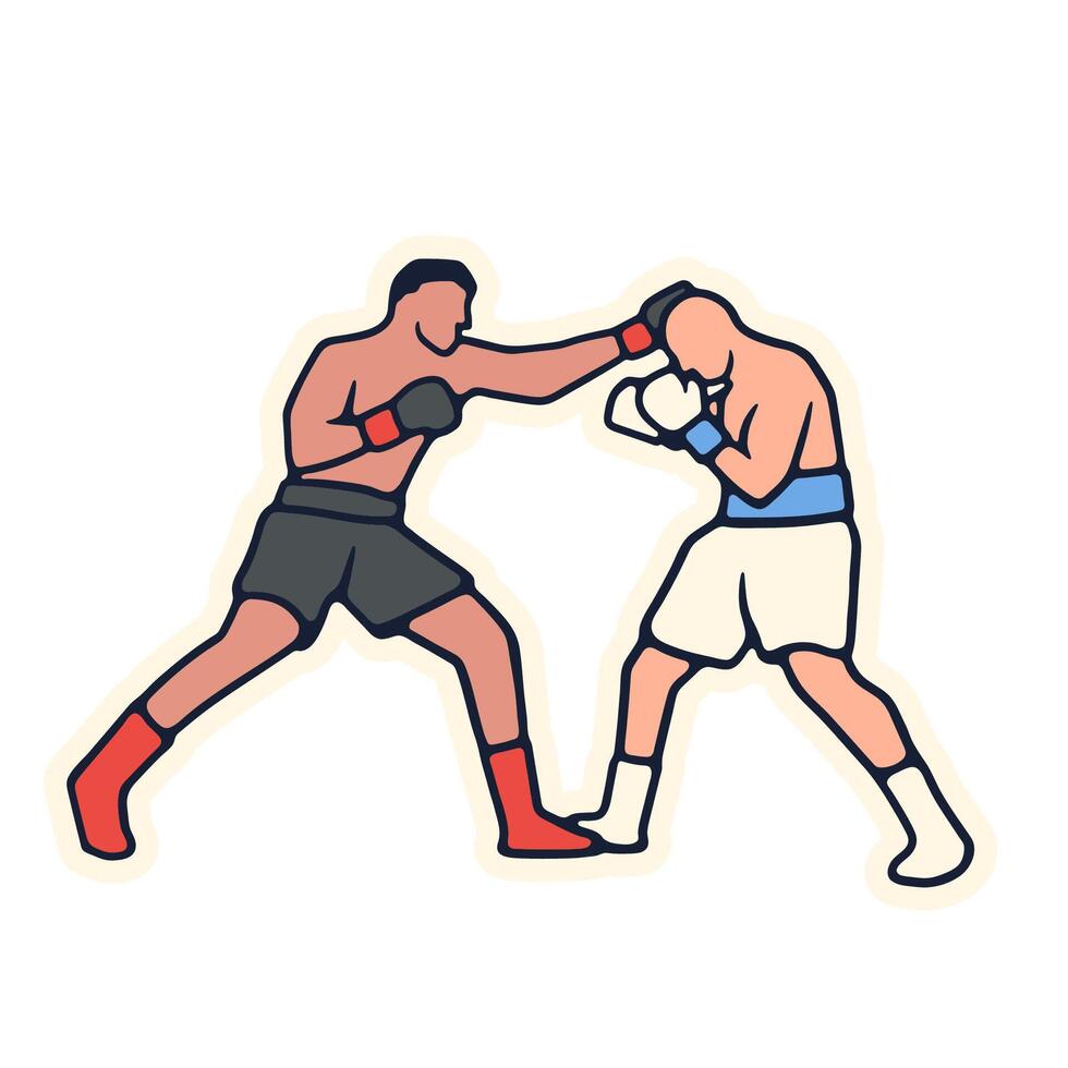 illustration cartoon boxing good for sticker vector