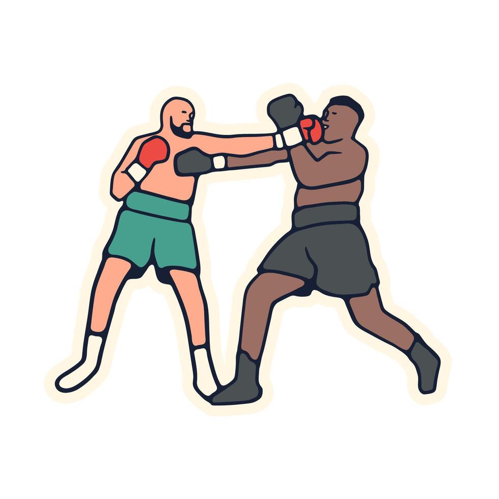 illustration fight boxing good for icon and sticker vector