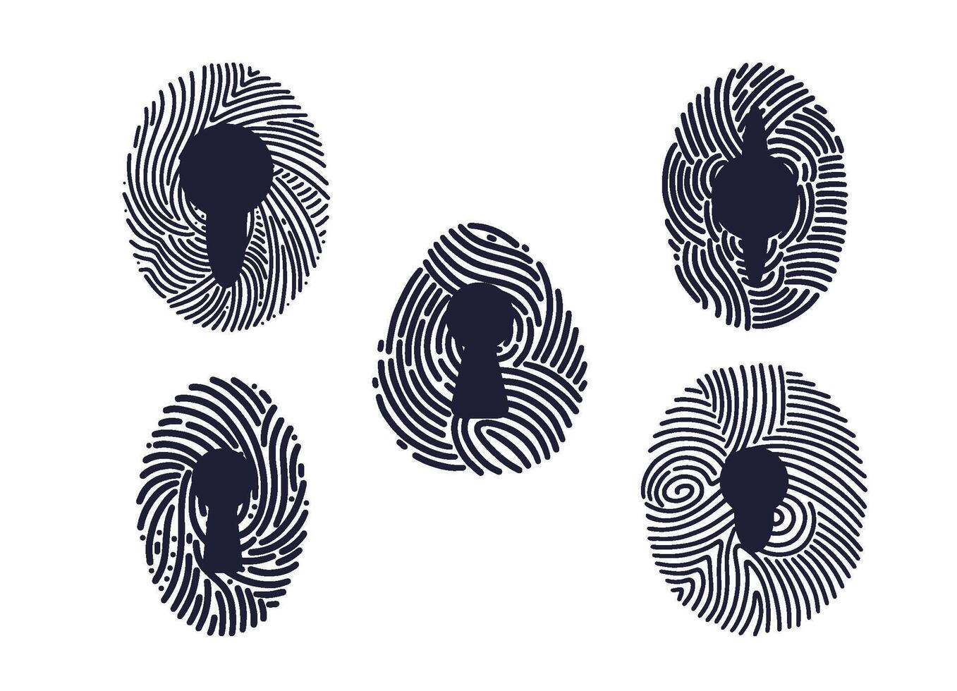 Keyhole symbol Identification of person set vector